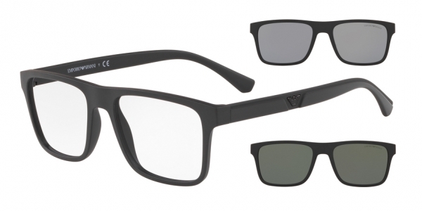 EMPORIO-4115/S 58011W (CLIP) BLACK/CLEAR 54*18, Negre, hi-res 0