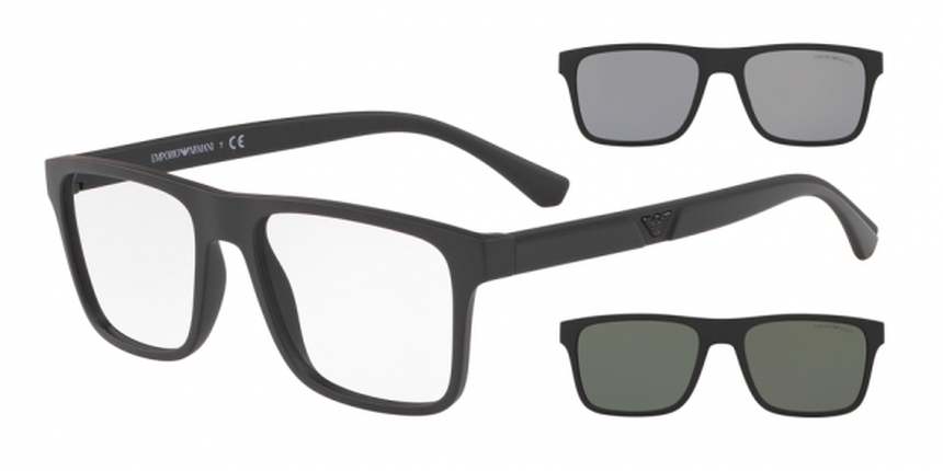 EMPORIO-4115/S 58011W (CLIP) BLACK/CLEAR 54*18, Negre, hi-res image number 0