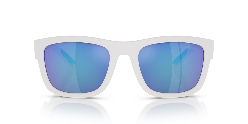 PRADA-SPORT-01ZS/S TWK08R WHITE RUBBER(LIGHT GREEN MIRROR BLUE 56*21, Goma blanc, hi-res image number 1