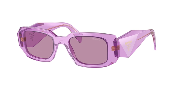 PRADA-17WS/S 13R07Q TRANSPARENT AMETHYST/DARK VIOLET MIRROR SILVER INT 49*20, Amatista transparent, hi-res 0
