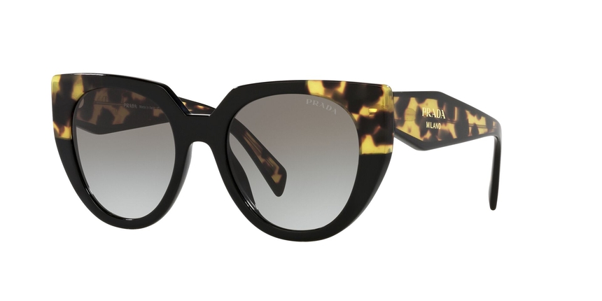 PRADA-14WS/S 3890A7 BLACK/MEDIUM TORTOISE(GREY GRADIENT 52*20, Negre | Havana, hi-res image number 0