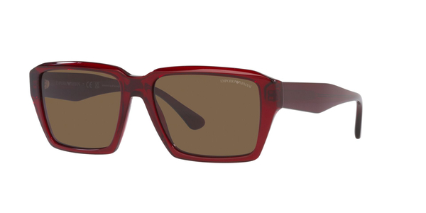 EMPORIO-4186/S 507573 SHINY TRANSPARENT RED(DARK BROWN 58*17, Vermell, hi-res 0