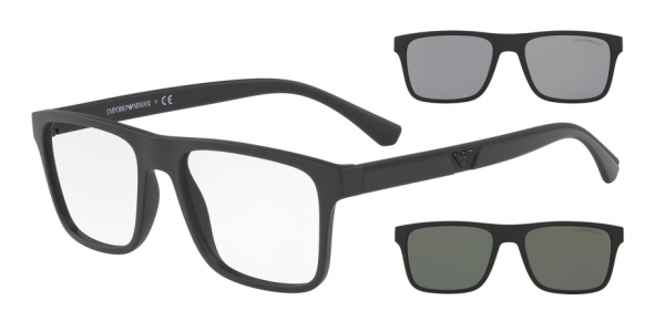 EMPORIO-4115/S 58011W (CLIP) BLACK/CLEAR 54*18, Negre, hi-res image number 0