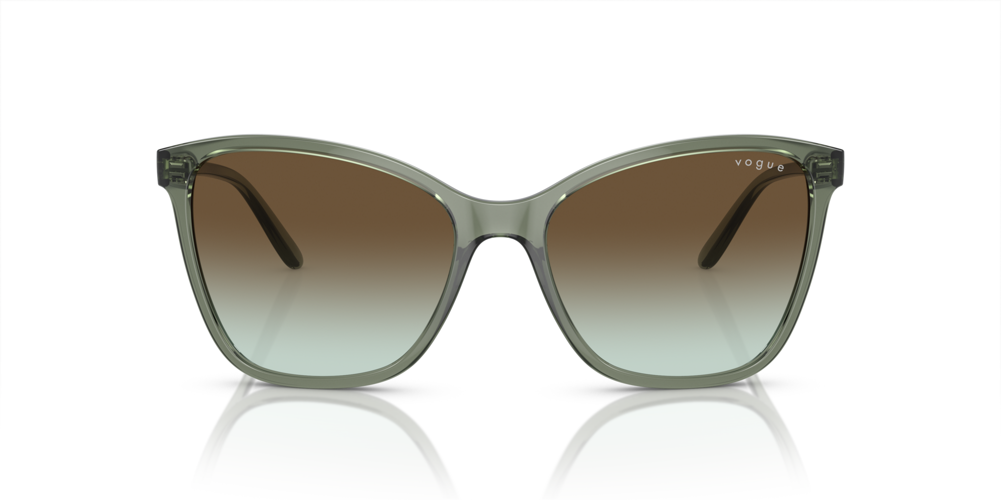 VOGUE-5520/S 3086E8 TRANSPARENT MALLARD GREEN(GREEN GRADIENT DARK BROWN 56*17, Verde transparent, hi-res image number 1