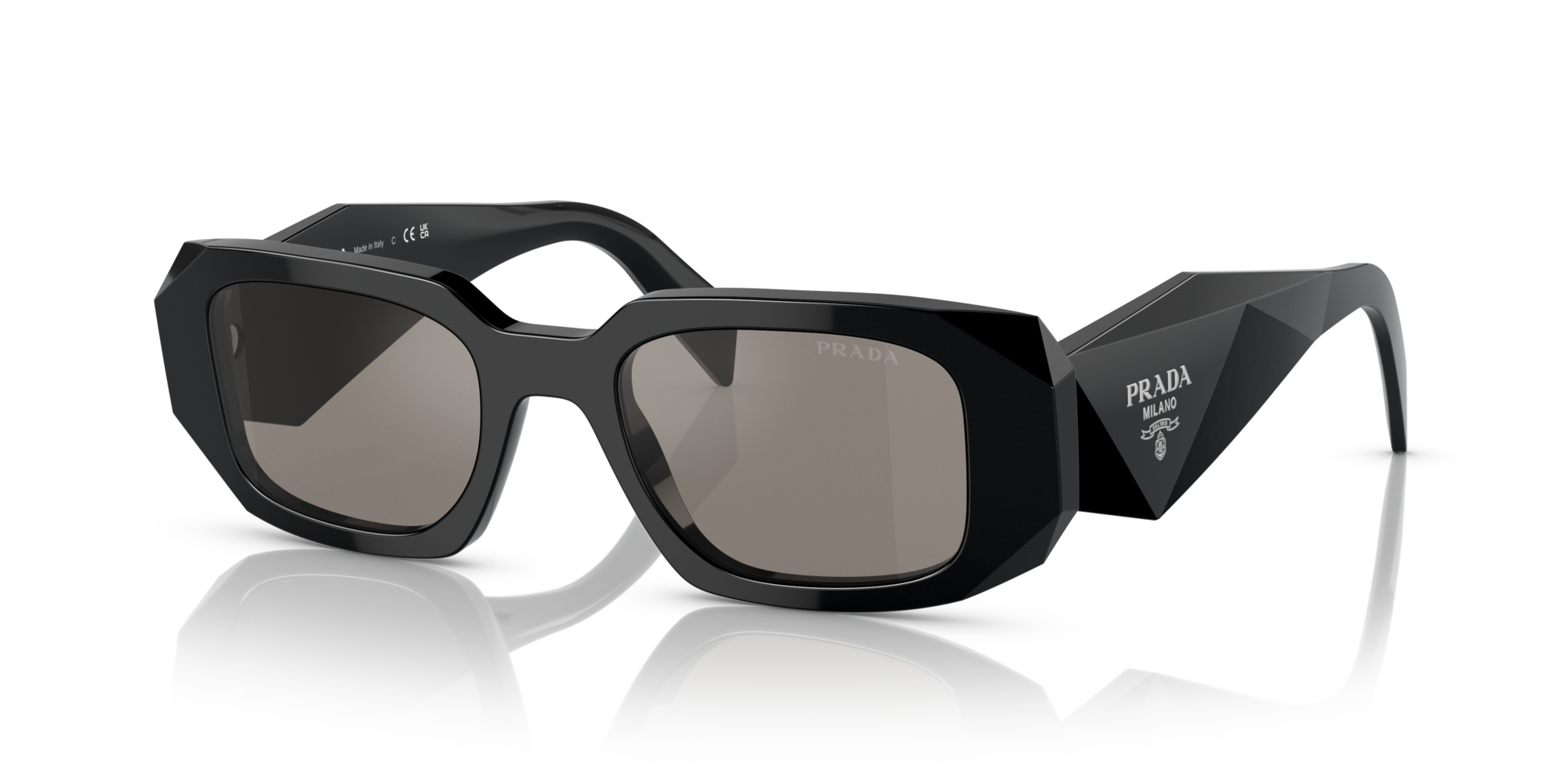 PRADA-17WS/S 1AB07Z BLACK (GREY MIRROR INTERNAL SILVER) 49*20, Negre, hi-res image number 0