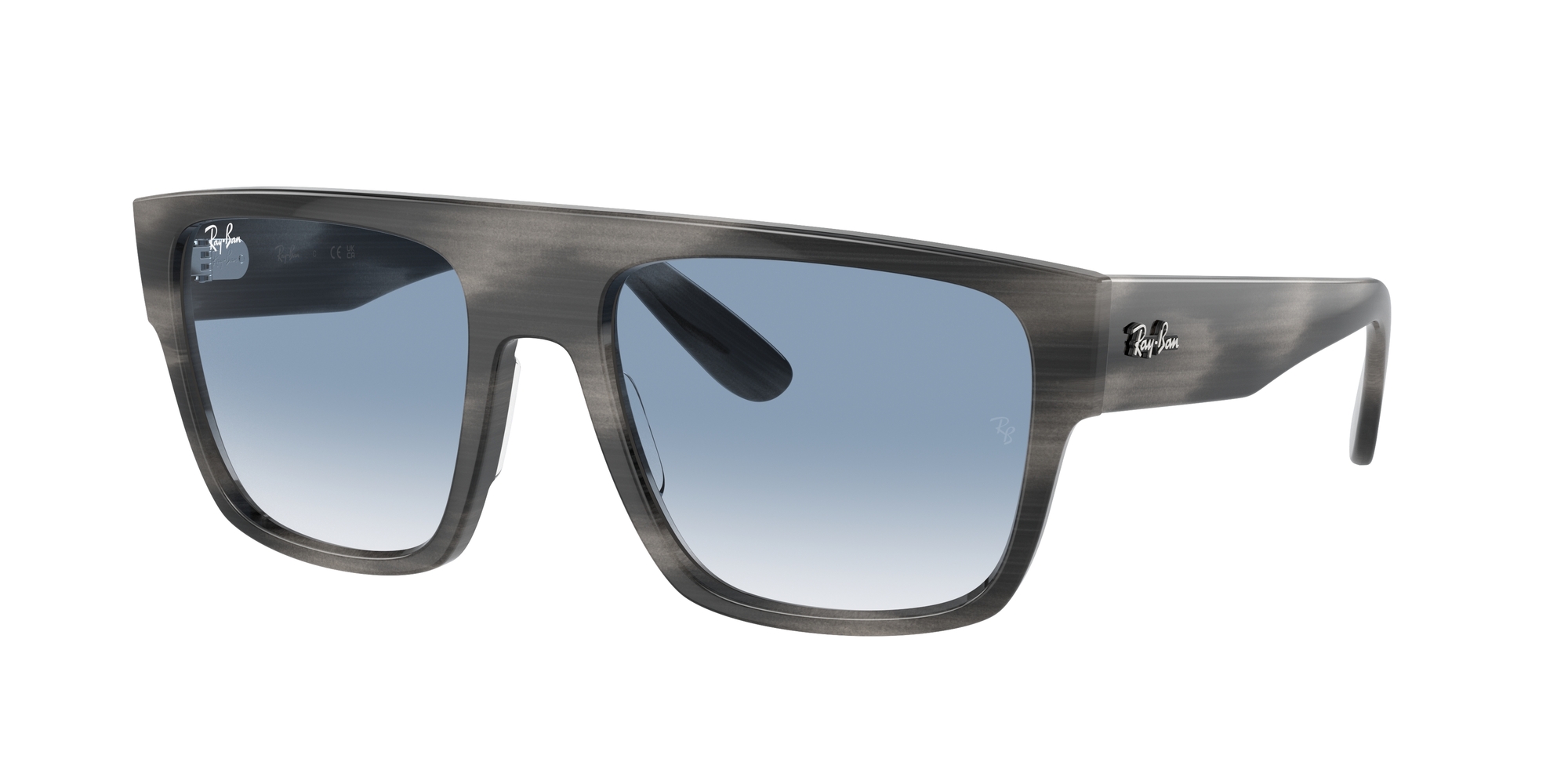 RB-0360S 14043F STRIPED GRAY/CLEAR GRADIENT BLUE 57*20, Gris a ratlles, hi-res image number 0