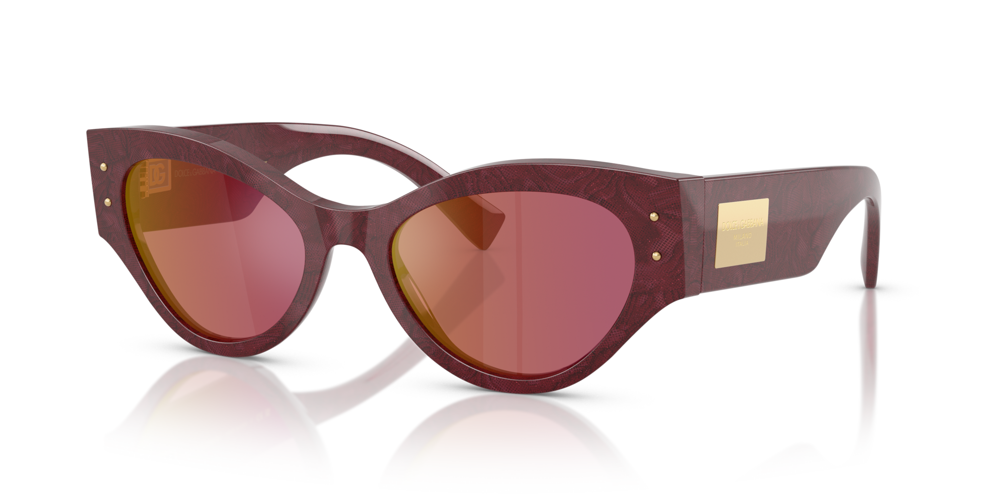 GABBANA-4480/S 3442D0 BORDEAUX LACE(DARK VIOLET MIRROR RED 53*19, , hi-res image number 0