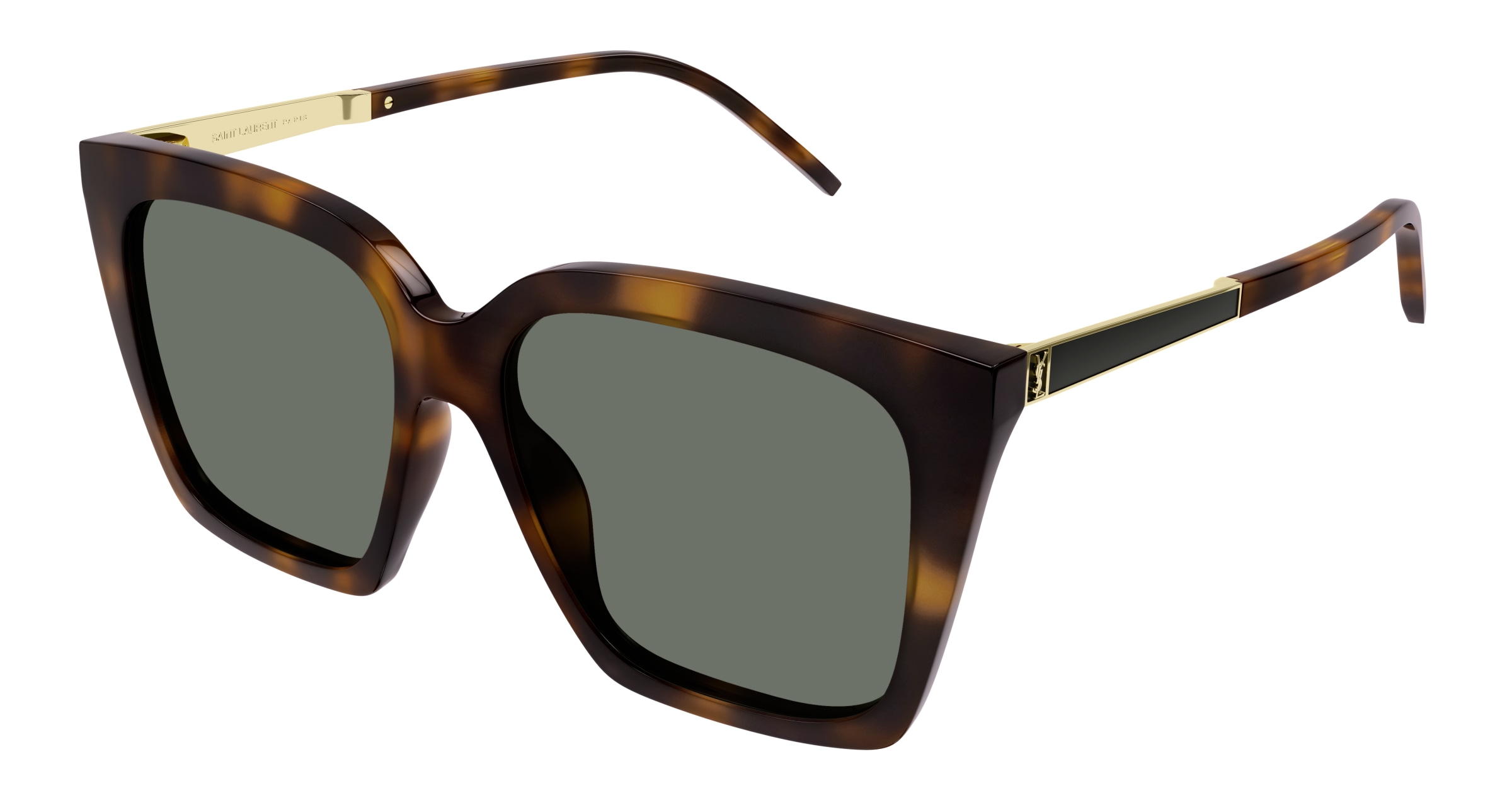 SAINT-LAURENT-SLM100/S 003 HAVANA-GOLD-GREEN 56*16, Havana, hi-res image number 0