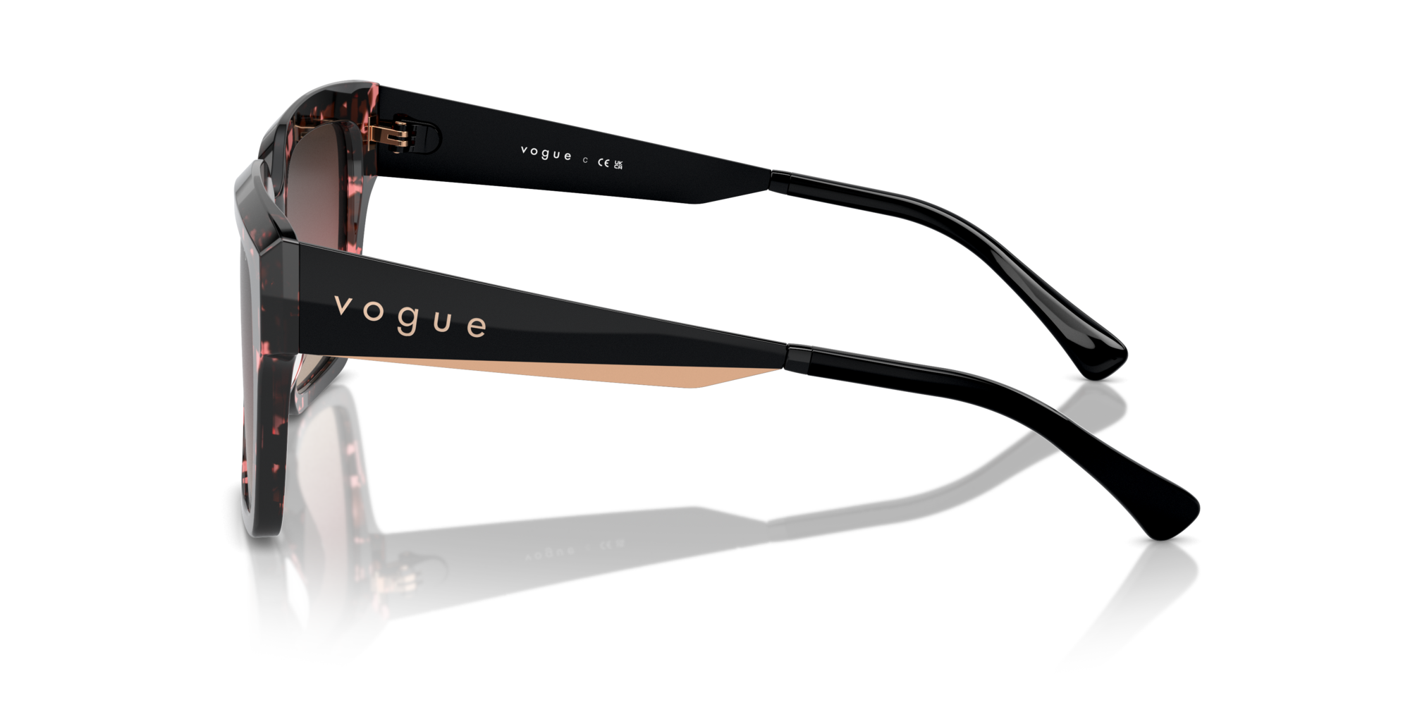 VOGUE-5553/S 3148E2 RED TORTOISE(BROWN GRAD PURPLE GRAD BLACK 54*19, Vermell havana, hi-res image number 2