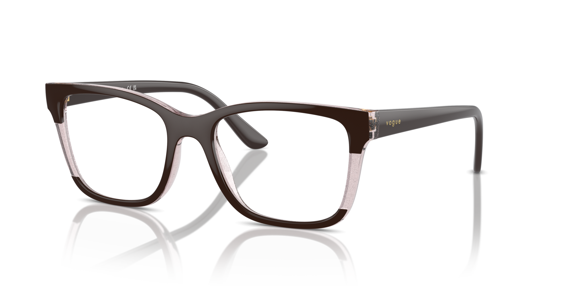 VOGUE-5556/G 3136 BROWN/TRANSP ROSE GLITTER 51*18, Marró | Rosa, hi-res image number 0