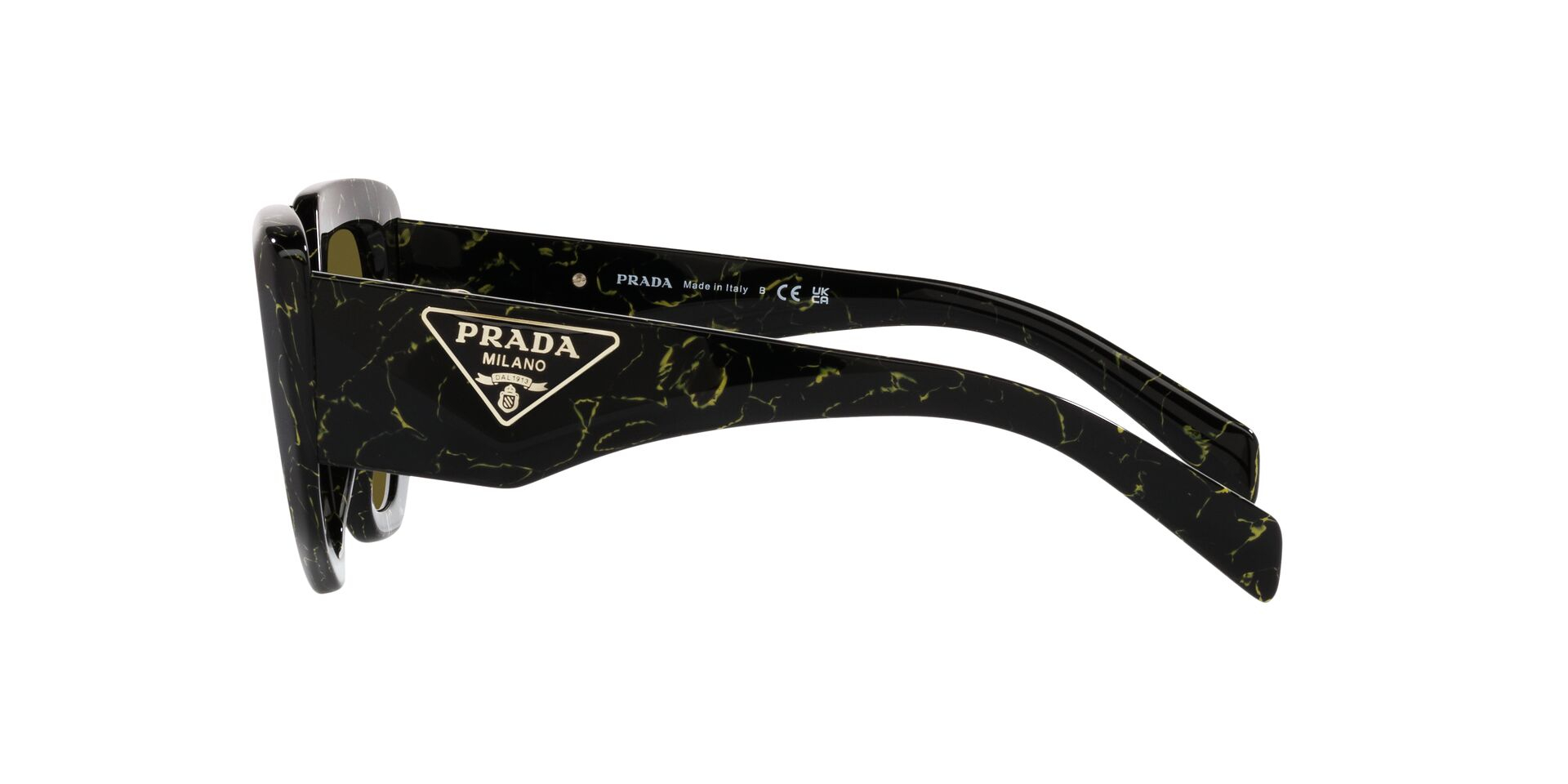 PRADA-14ZS/S 19D01T BLACK/YELLOW MARBLE(DARK BROWN 50*18, Negre | Groc, hi-res image number 2