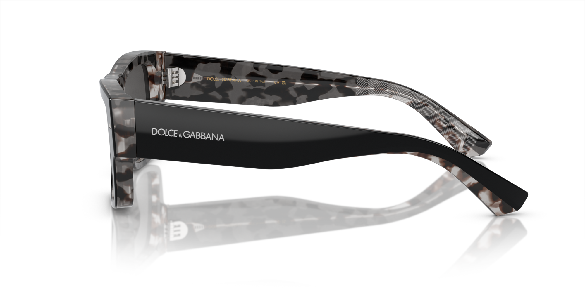 GABBANA-4451/S 340387 BLACK ON GREY HAVANA(DARK GREY 55*15, Negre | Gris Havana, hi-res image number 2