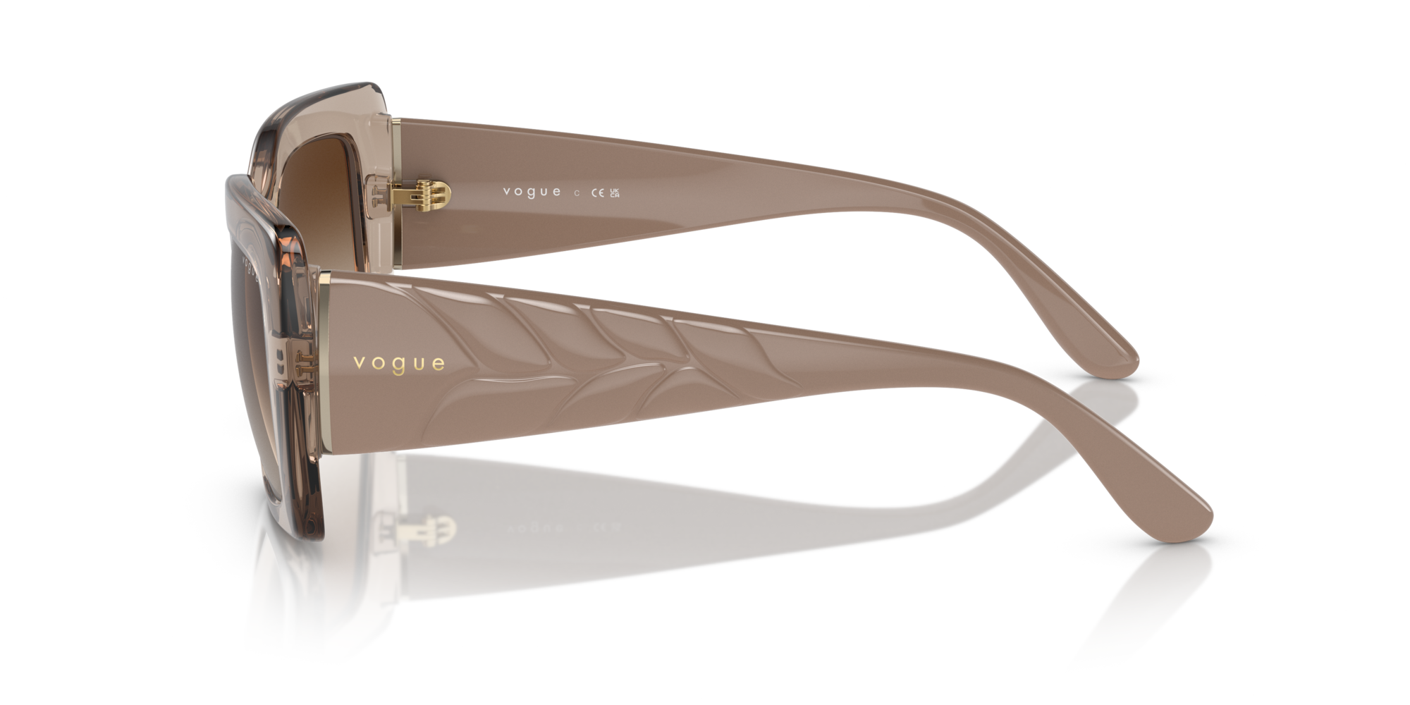 VOGUE-5481/S 299013 TRANSPARENT CARAMEL(GRADIENT BROWN 52*21, Caramel transparent, hi-res image number 2