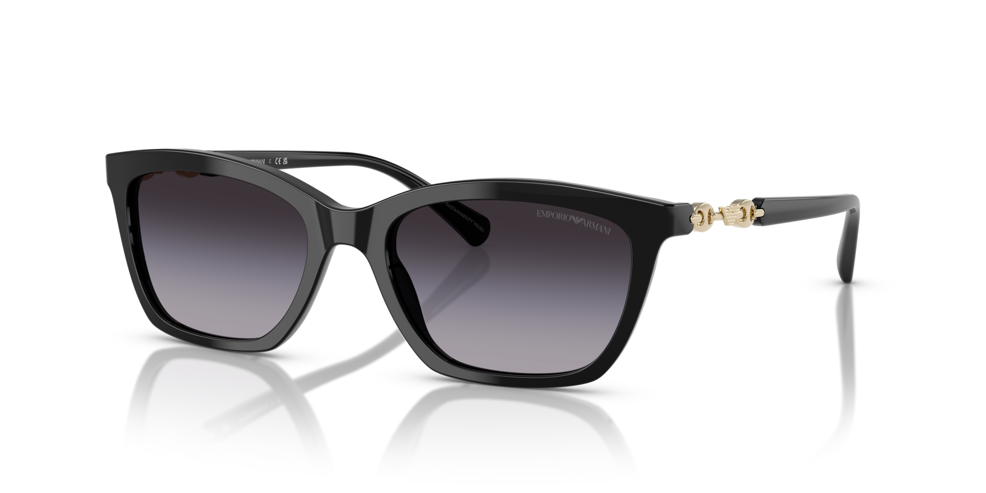 EMPORIO-4238/S 50178G SHINY BLACK(GREY GRADIENT 54*18, Negre, hi-res image number 0