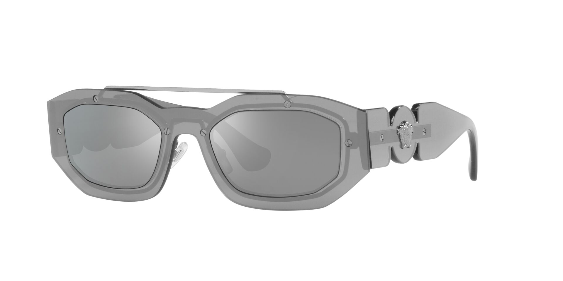 VERSACE-2235/S 10016G TRANSPARENTE GREY MIRROR 51*20, Gris transparent i platejat, hi-res image number 0