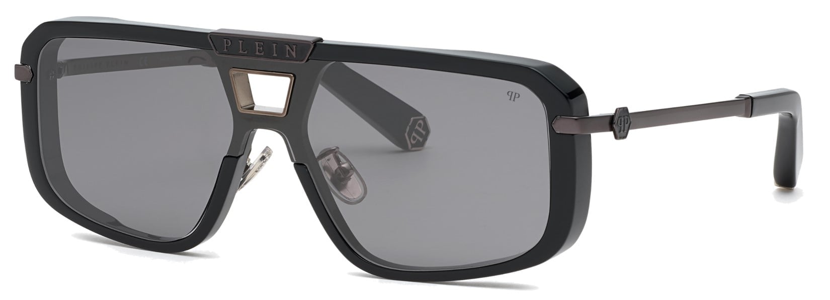 PHILIPP-PLEIN-SPP008M/S 700X*2 SHINY BLACK /GUN METAL(SMOKE MIRROR 99*0, Negre, hi-res image number 0