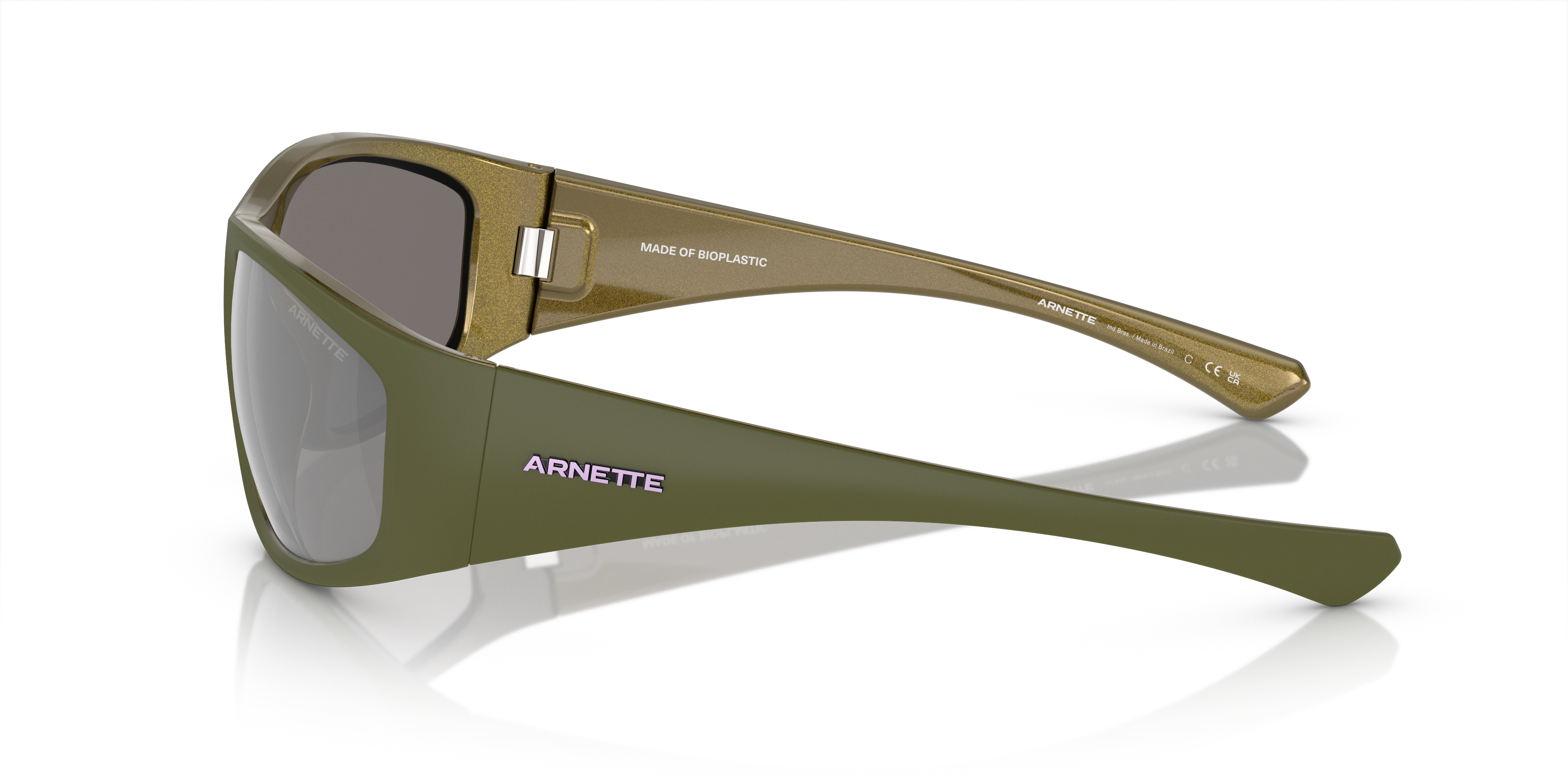ARNETTE-4331 29246G MATT MILITARY/ALUMINA LT GREEN(LIGHT GREY MIRROR SILVER 80 64*18, Negre, hi-res image number 2