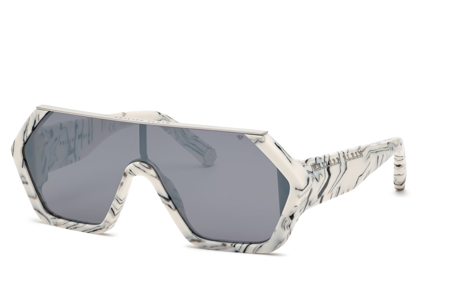 PHILIPP-PLEIN-SPP047/S 9YLX*3 MARMORIZED IVORY(SMOKE/MIRROR SILVER 99*0, , hi-res image number 0