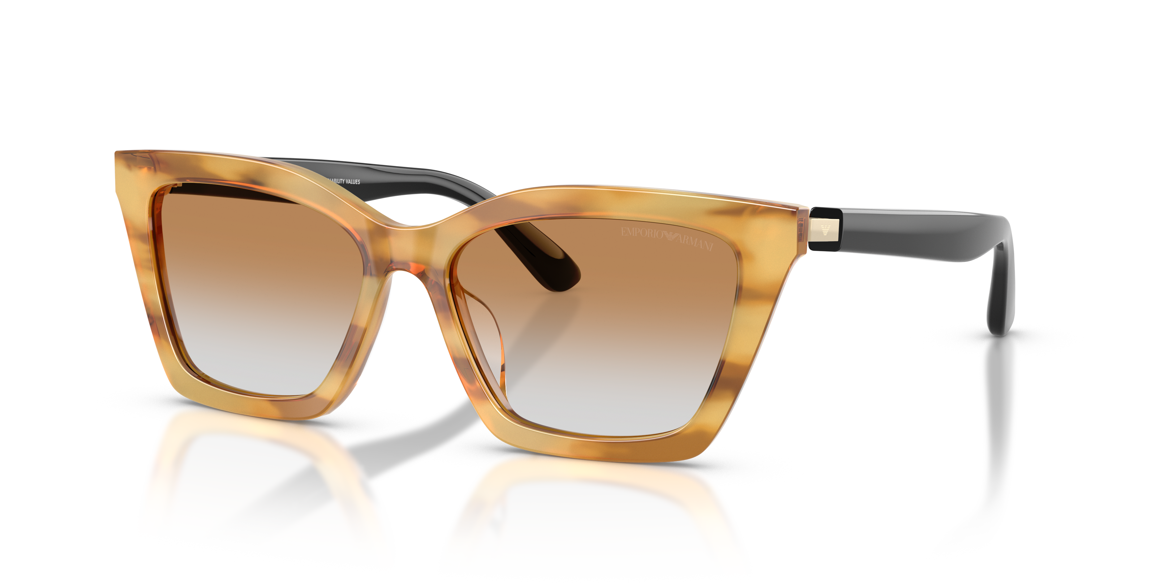 EMPORIO-4250U/S 62692Q SHINY STRIPED HONEY(CLEAR GRADIENT OCHRE 54*16, , hi-res image number 0