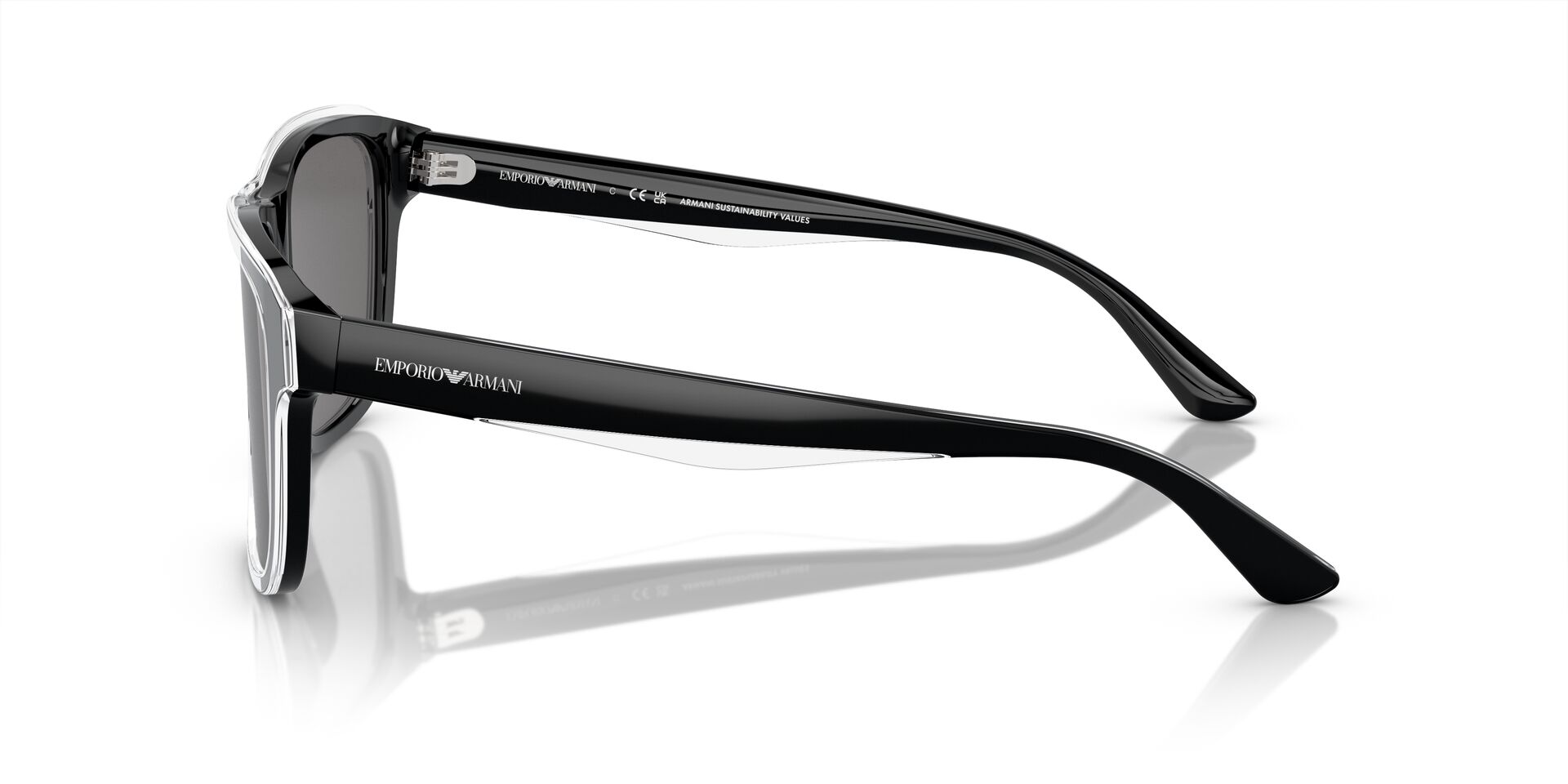 EMPORIO-4208/S 605187 SHINY BLACK/TOP CRYSTAL(DARK GREY POLAR 56*18, Negre | Transparent, hi-res image number 2