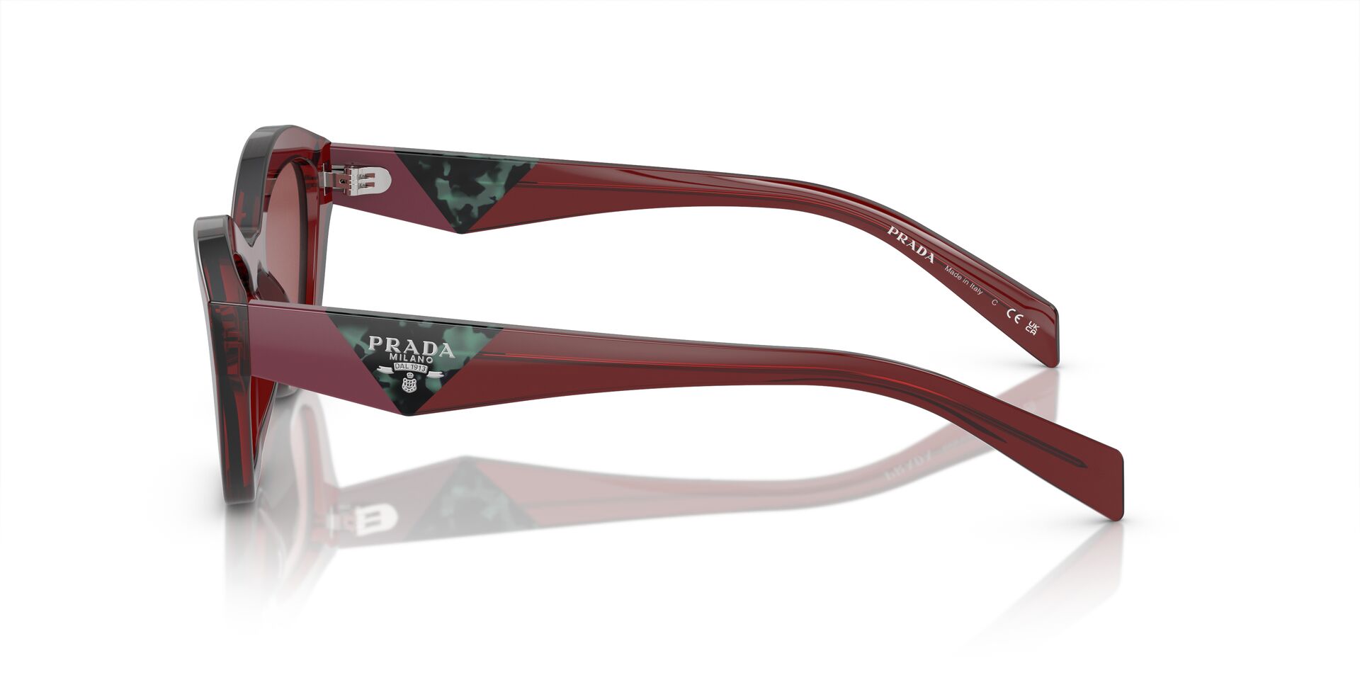 PRADA-A02S/S 18O80B RED TRANSPARENT(DARK VIOLET 52*19, Vermell transparent, hi-res image number 2