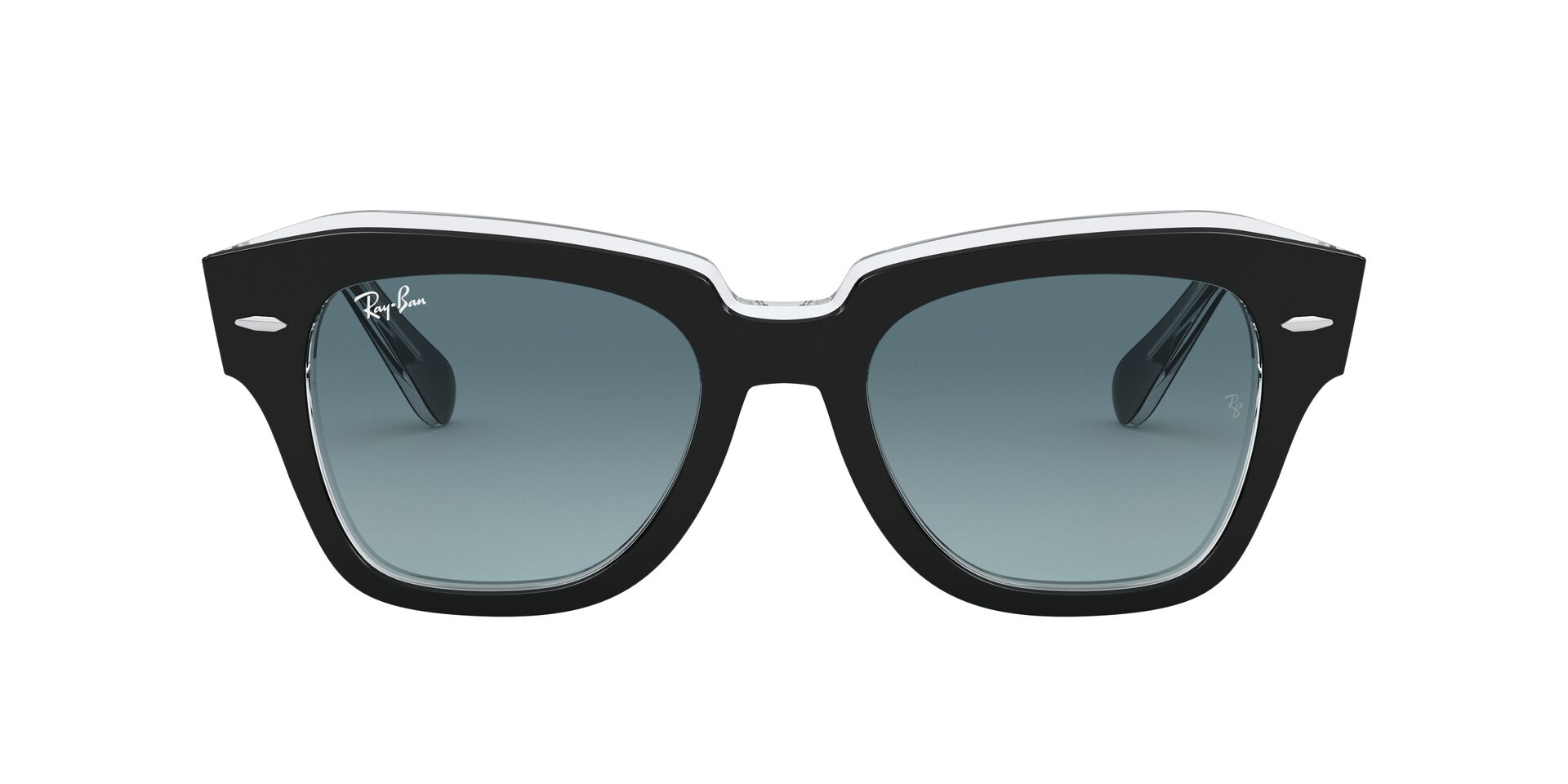 RB-2186 12943M BLACK ON TRASPARENT(BLUE GRADIENT GREY 52*20, Negre | Transparent, hi-res image number 1