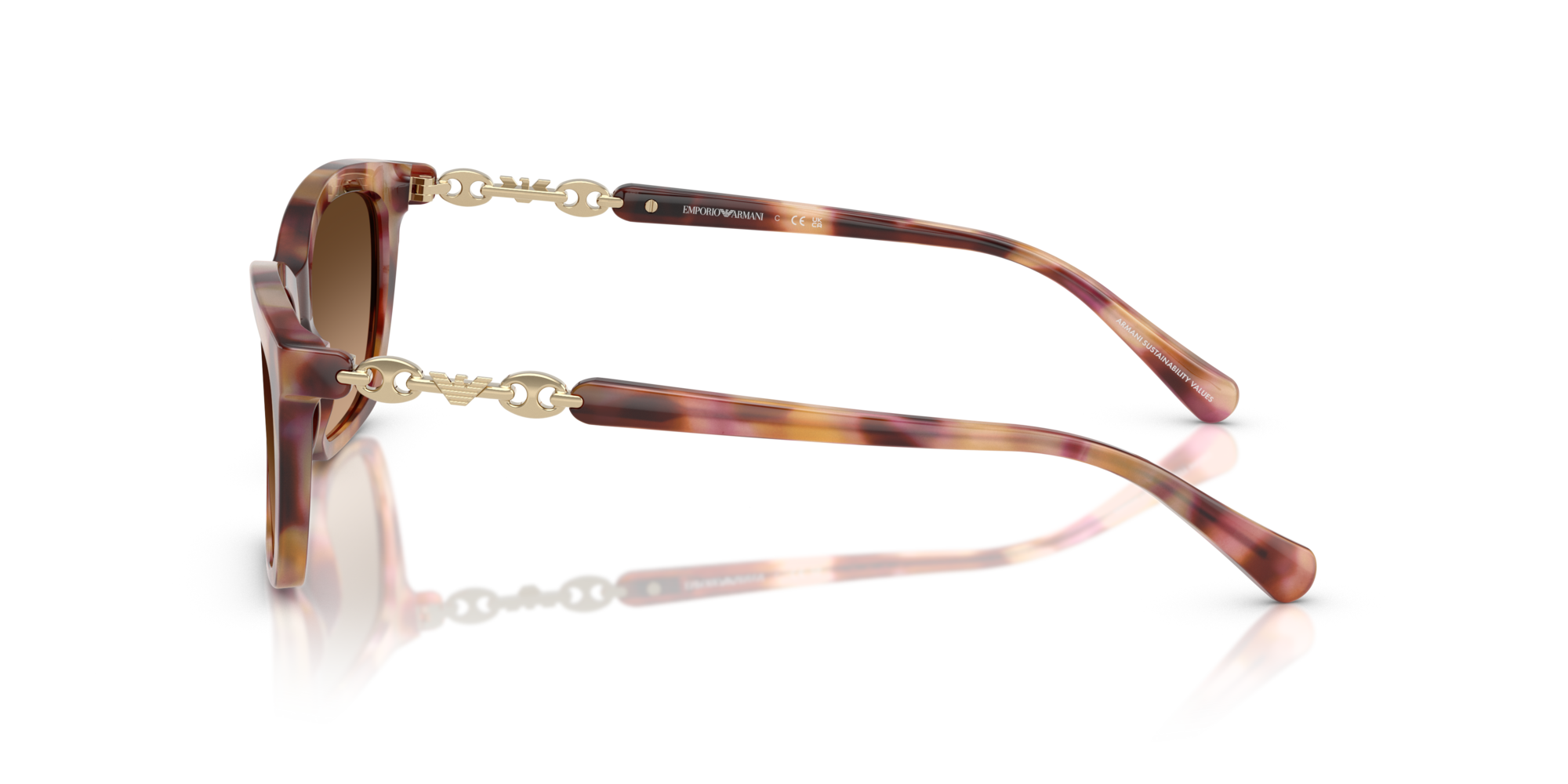 EMPORIO-4238/S 619674 SHINY HAVANA RED(GRADIENT BROWN 54*18, Havana vermell, hi-res image number 2