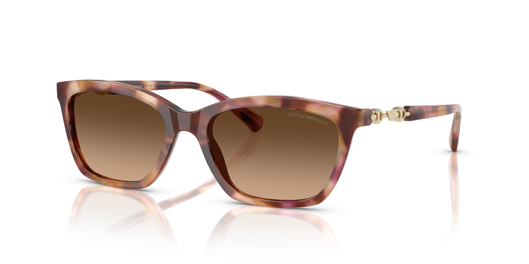 EMPORIO-4238/S 619674 SHINY HAVANA RED(GRADIENT BROWN 54*18, Havana vermell, hi-res image number 0