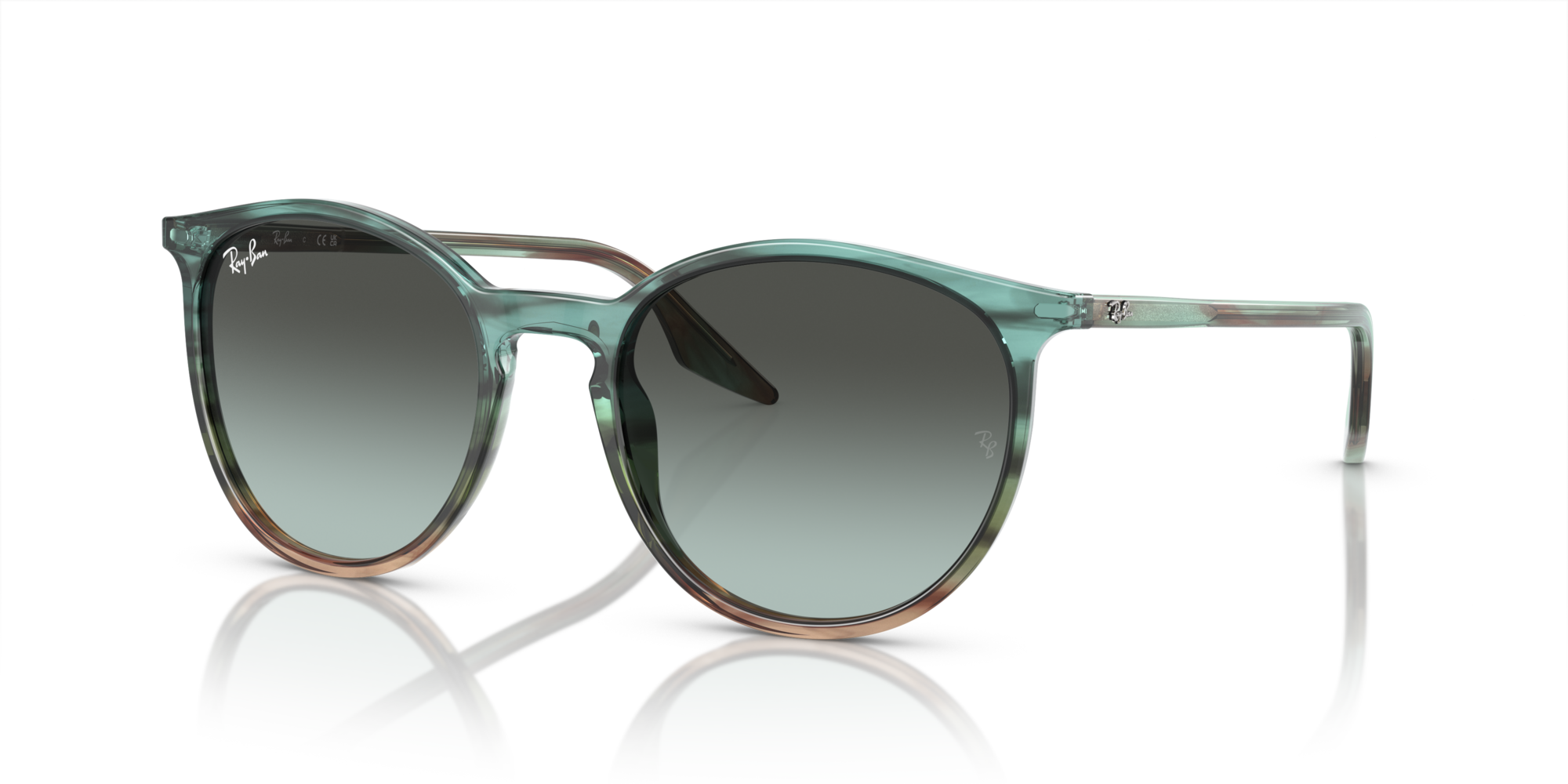 RB-2204 1394GK STRIPED BLU GRADIENT GREEN(BLU VINTAGE DEG.BLACK 51*20, Blau a ratlles | Verd, hi-res image number 0