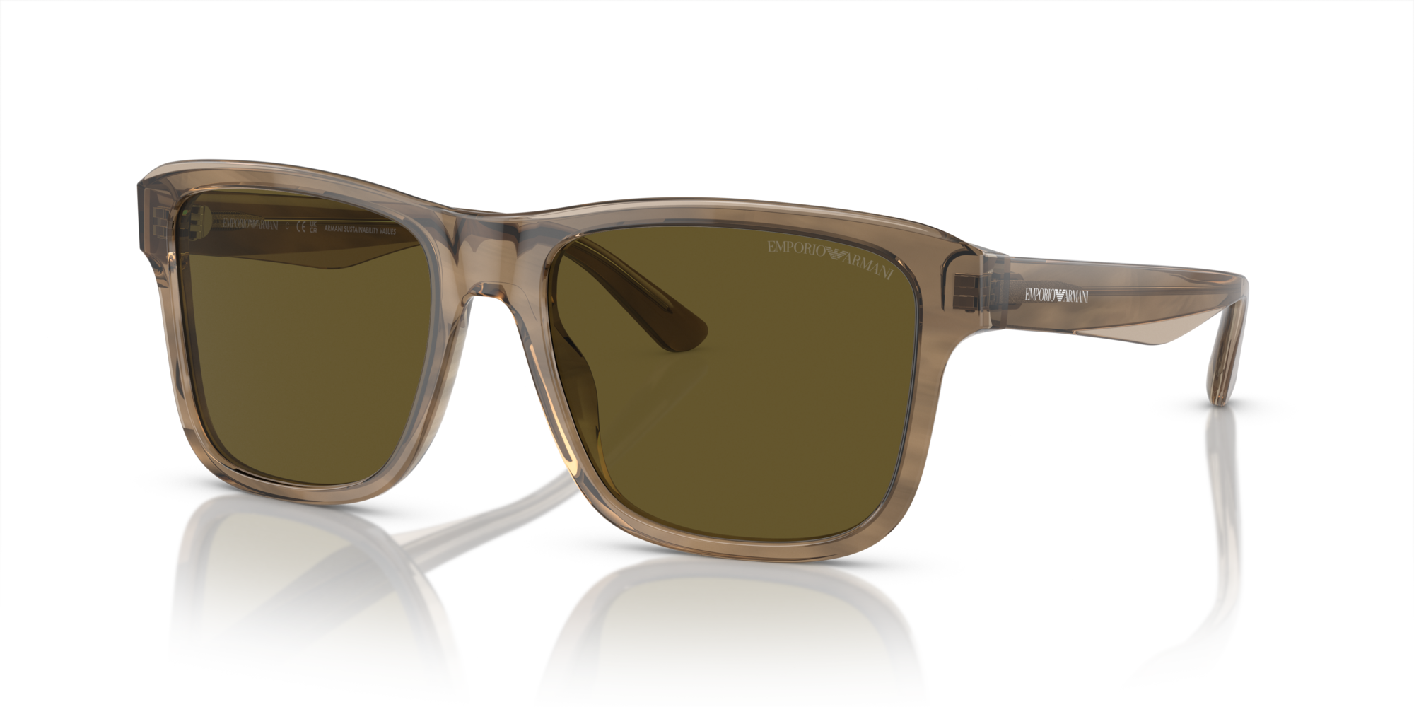 EMPORIO-4208/S 605573 SHINY GREEN/TOP BROWN(DARK BROWN 56*18, Verd | Marró, hi-res image number 0