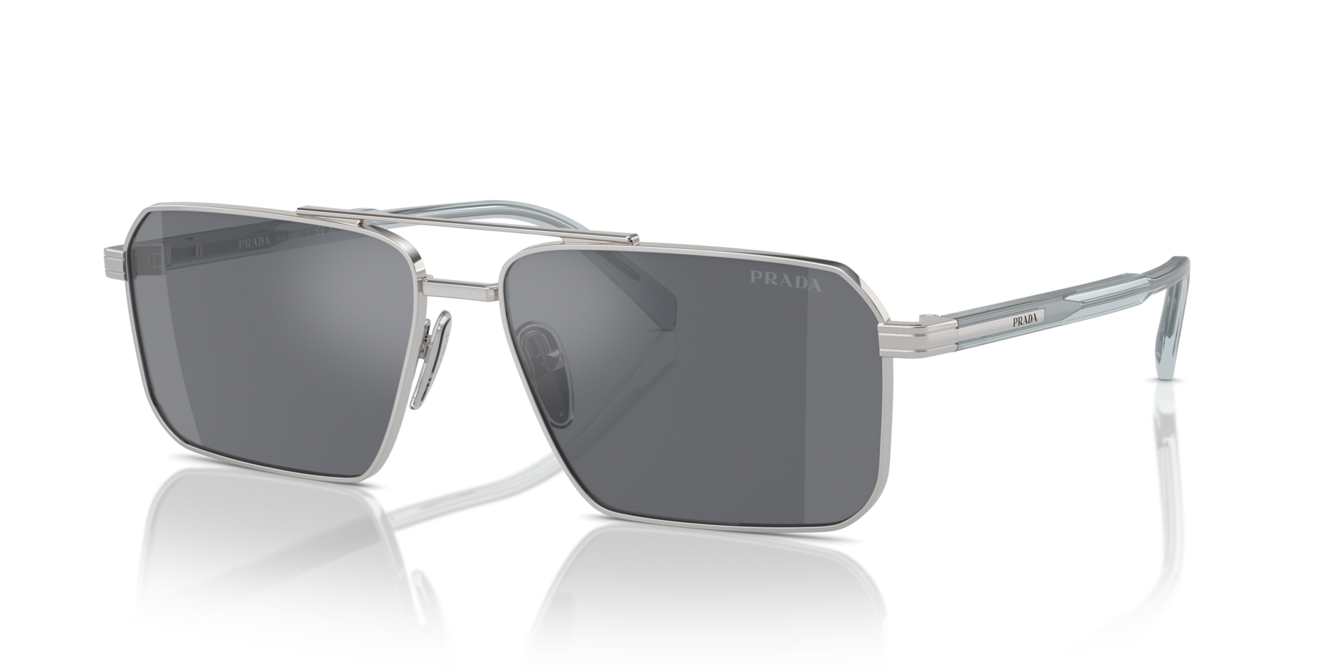 PRADA-A57S/S 1BC175 SILVER/DARK GREY FLASH SILVER 61*15, Plata, hi-res image number 0