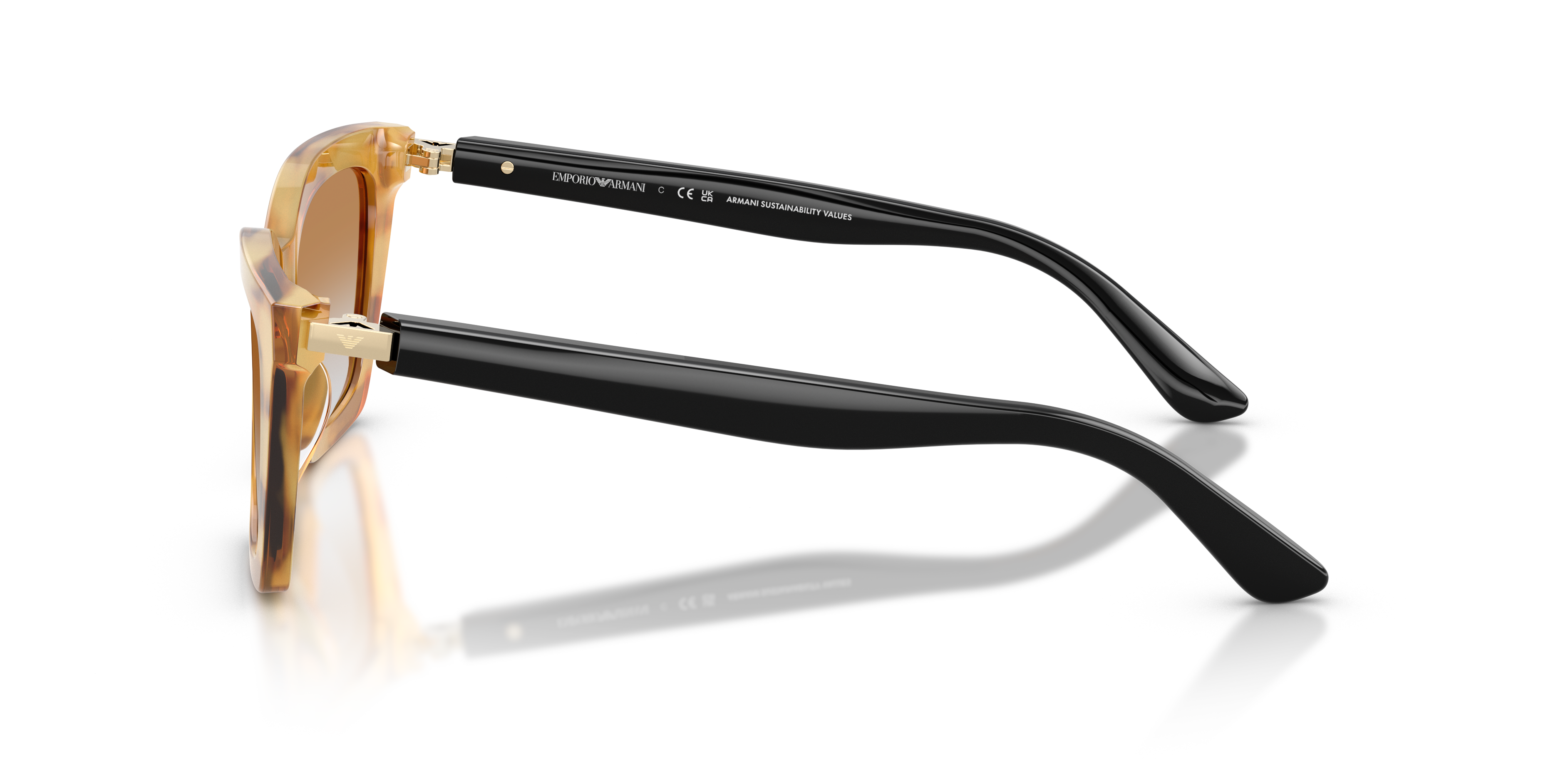 EMPORIO-4250U/S 62692Q SHINY STRIPED HONEY(CLEAR GRADIENT OCHRE 54*16, , hi-res image number 2