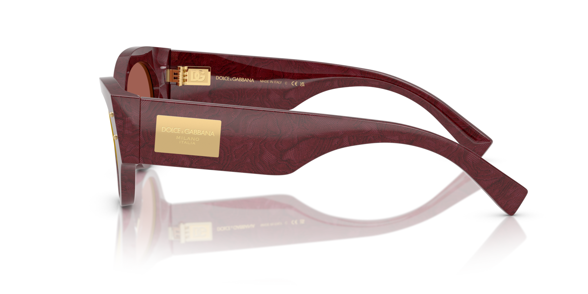 GABBANA-4480/S 3442D0 BORDEAUX LACE(DARK VIOLET MIRROR RED 53*19, , hi-res image number 2