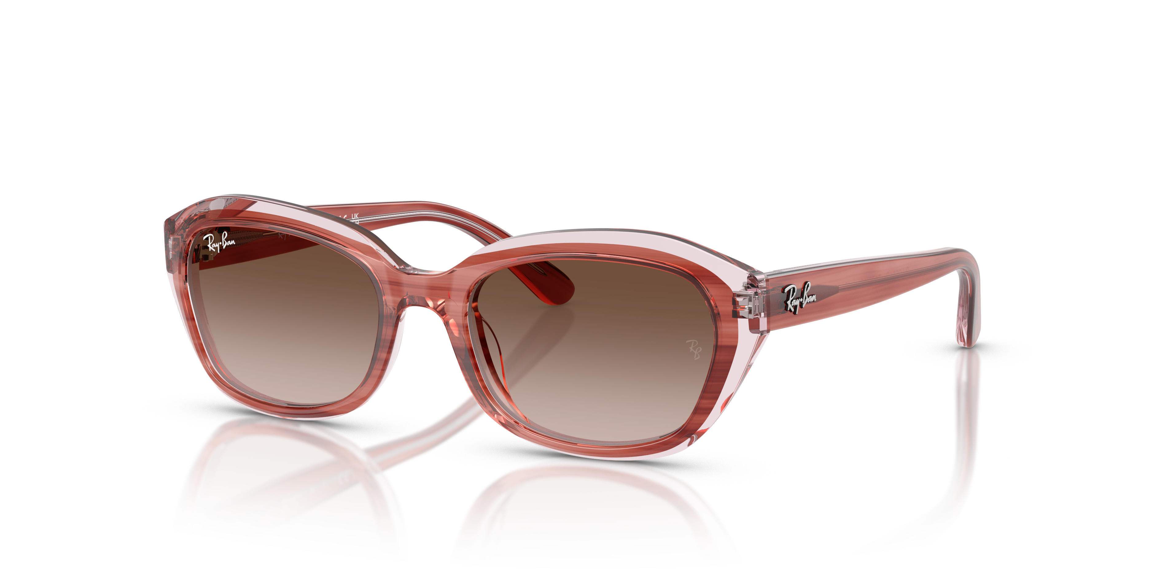 RJ-9081S 717313 STRIPED PINK ON TRANSP PINK(GRADIENT BROWN 48*17, Rosa a rayas | Rosa transparente, hi-res image number 0