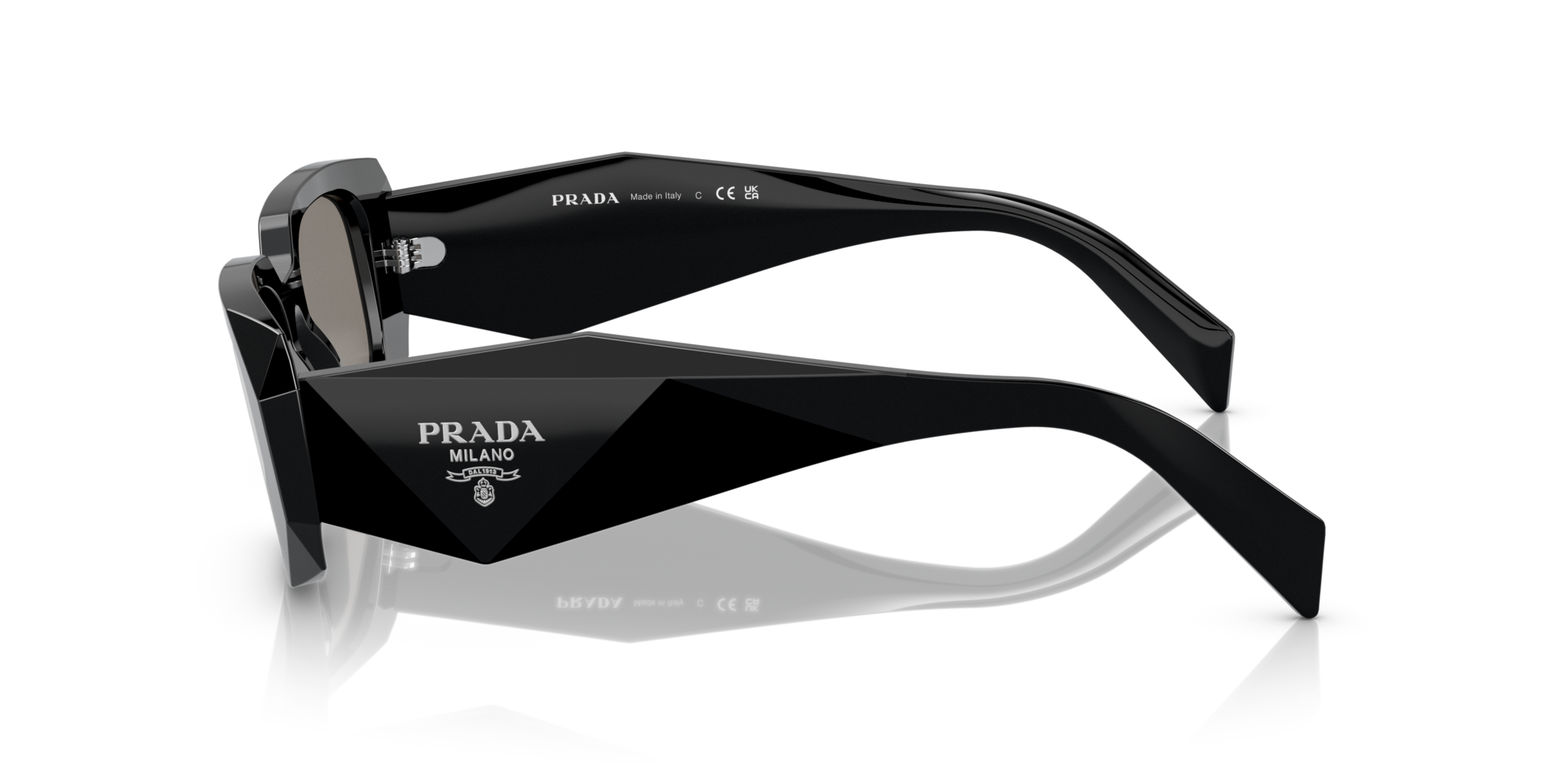 PRADA-17WS/S 1AB07Z BLACK (GREY MIRROR INTERNAL SILVER) 49*20, Negre, hi-res image number 2