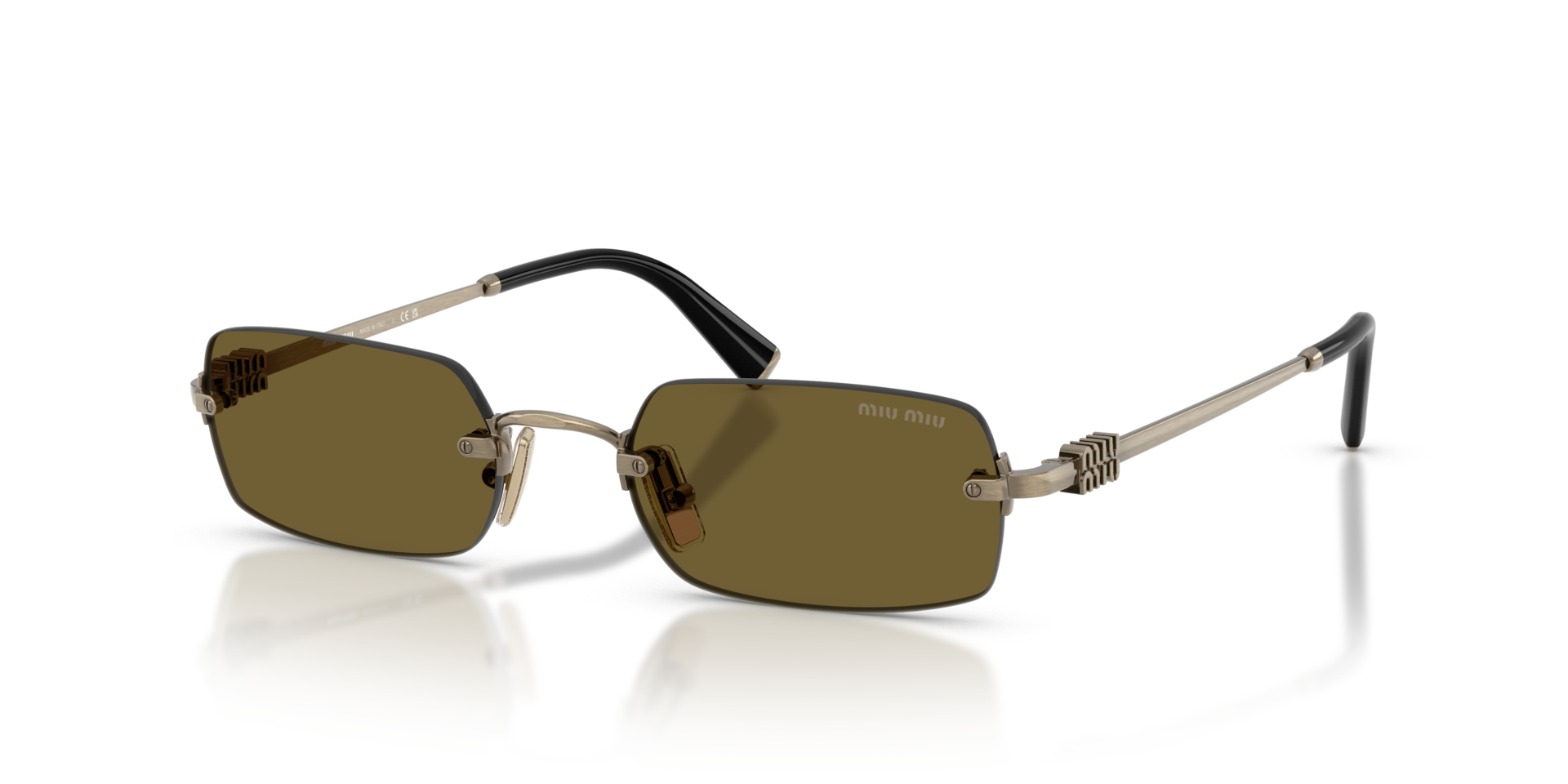 MIUMIU-B50S/S 26C09Z OLD GOLD(DARK BROWN 50*20, Plata, hi-res image number 0