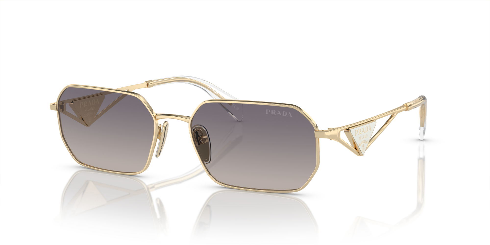 PRADA-A51S/S ZVN30C PALE GOLD (GRAD BLUE MIRROR INT SILVER) 58*17, Or pàlid, hi-res image number 0