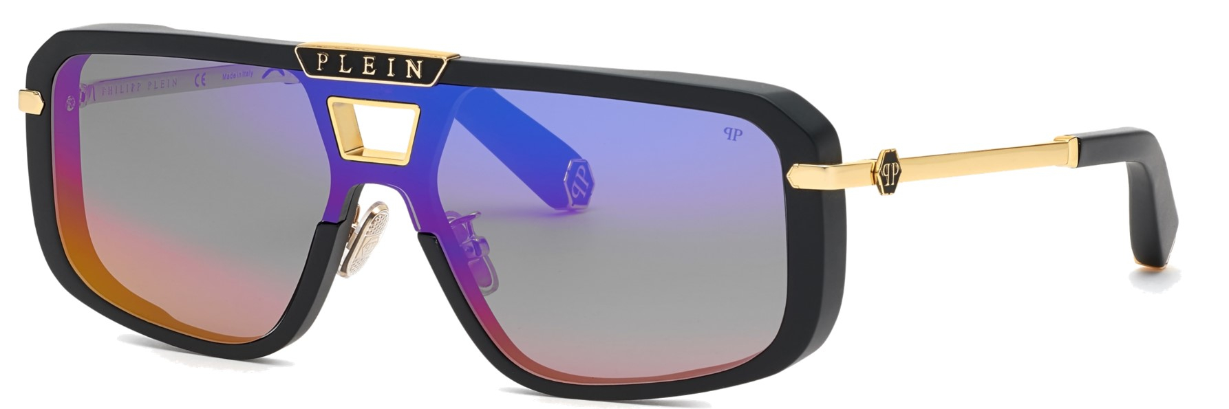 PHILIPP-PLEIN-SPP008M/S 703V*2 MAT GREY/ GOLD(GRADIENT SMOKE RED 99*0, Daurat-Negre, hi-res image number 0