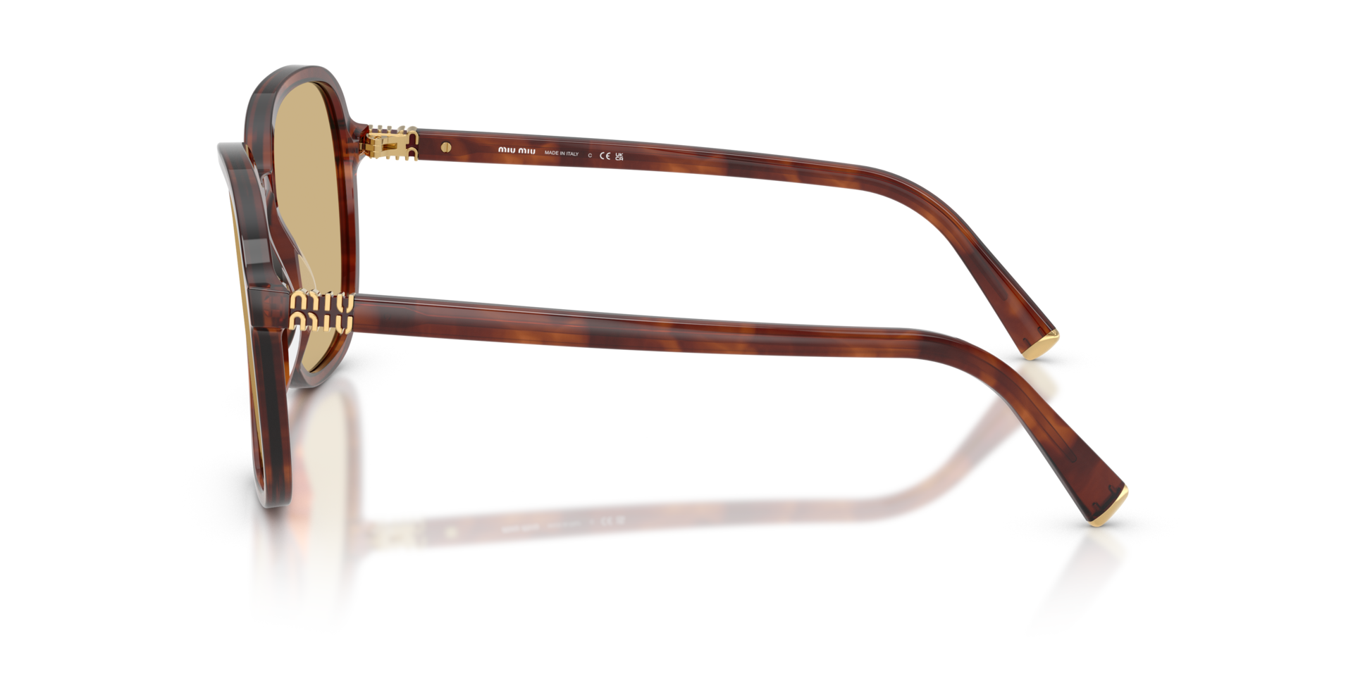 MIUMIU-B01S/S 26E10R STRIPED TOBACCO(YELLOW 58*18, , hi-res image number 2