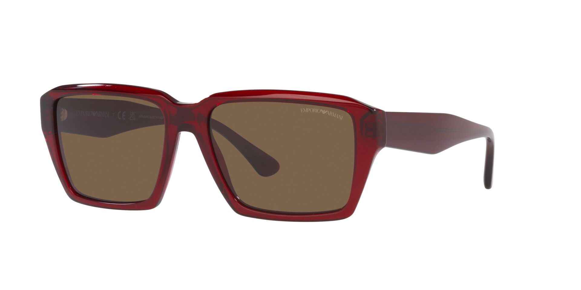 EMPORIO-4186/S 507573 SHINY TRANSPARENT RED(DARK BROWN 58*17, Vermell, hi-res image number 0