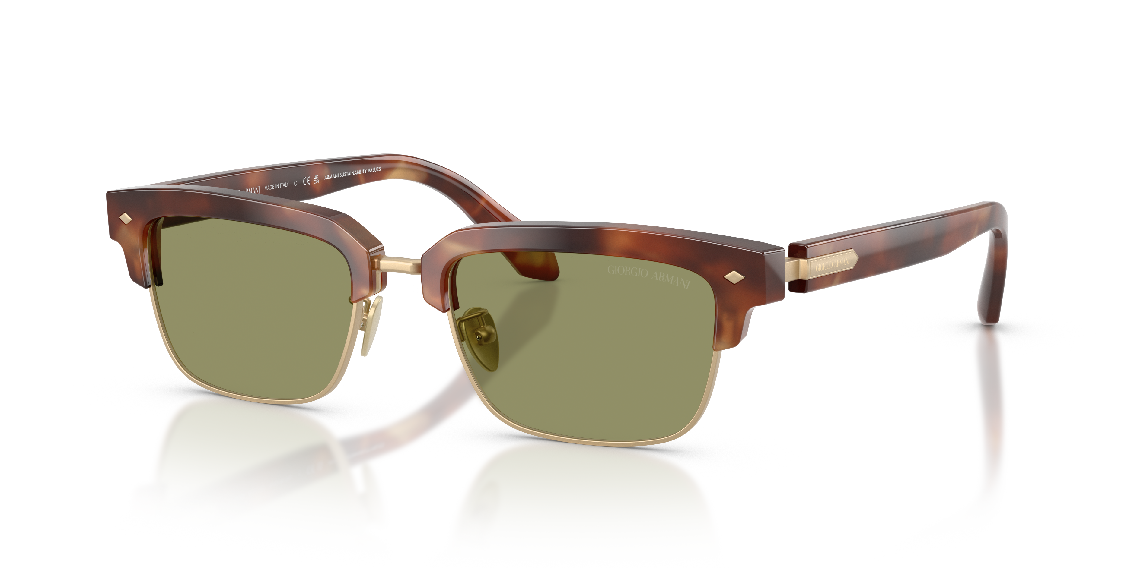 ARMANI-8243/S 630214 BROWN HAVANA(GREEN 52*19, , hi-res image number 0