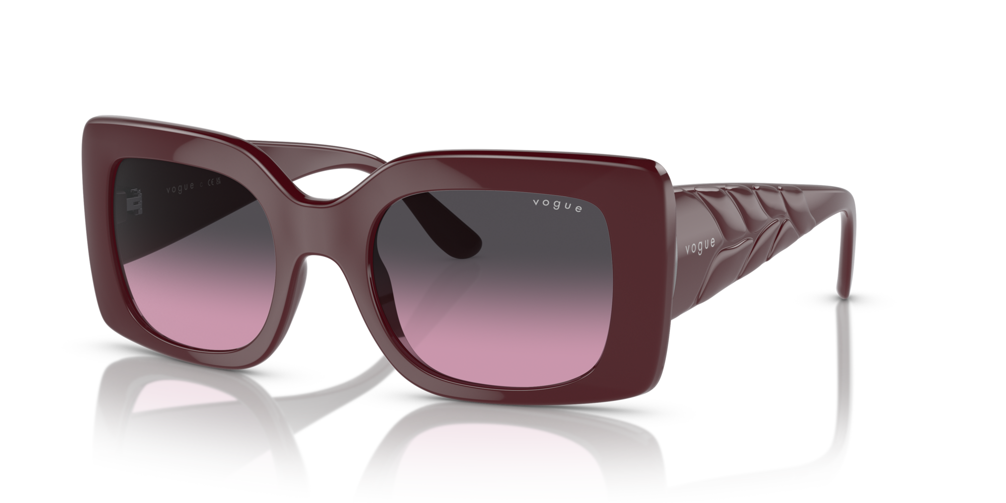 VOGUE-5481S/S 304890 FULL BORDEAUX(VIOLET GRADIENT GREY 52*21, Burdeus, hi-res image number 0